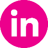 Pink circle LinkedIn logo